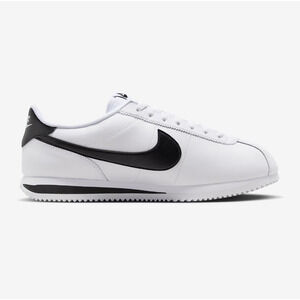 Nike Cortez White Black Men's Sneakers DM4044-105 Leather Shoes Size 10.5 New